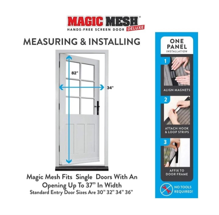 NEW!   Magic Mesh Deluxe Hands-Free Screen Door - photo 4