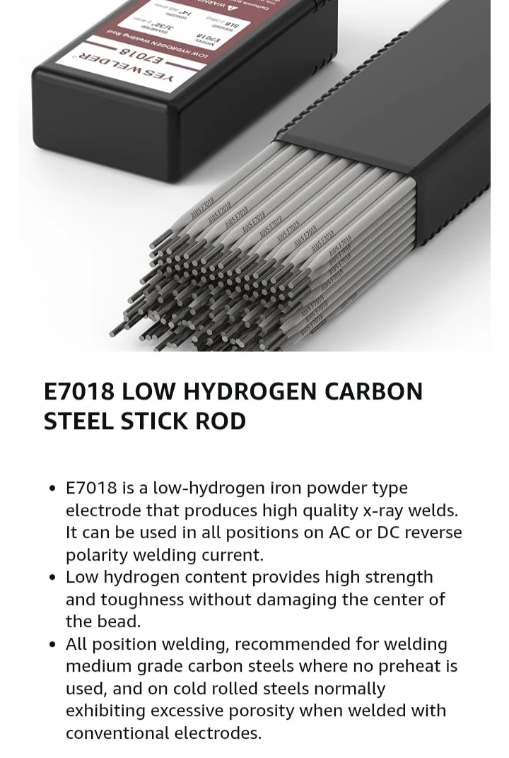 NEW!   YESWELDER E7018 5LB Welding Rods 3/32" - photo 4