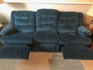 Blue Reclining Sofa - photo 2