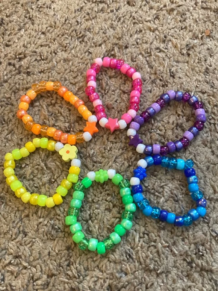 Colorful Beaded Bracelets - Set of 6