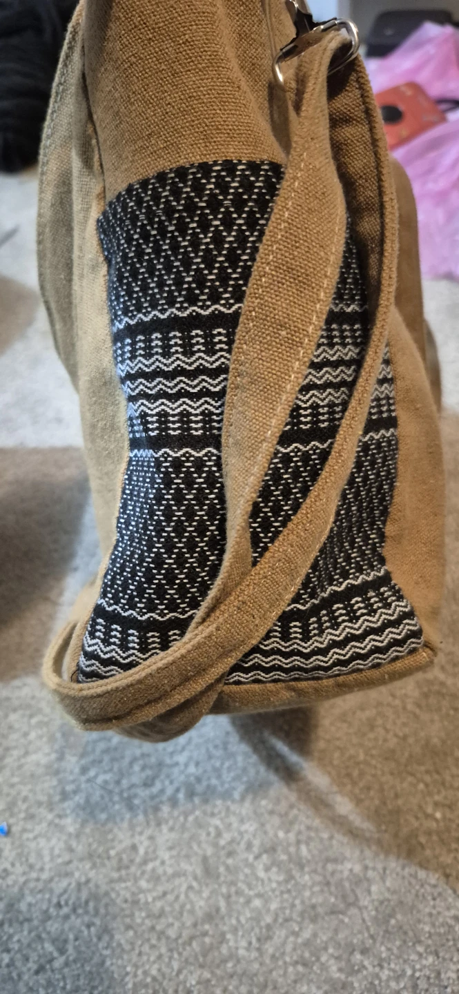 Tan Tote Bag with Black & White Detail - photo 4