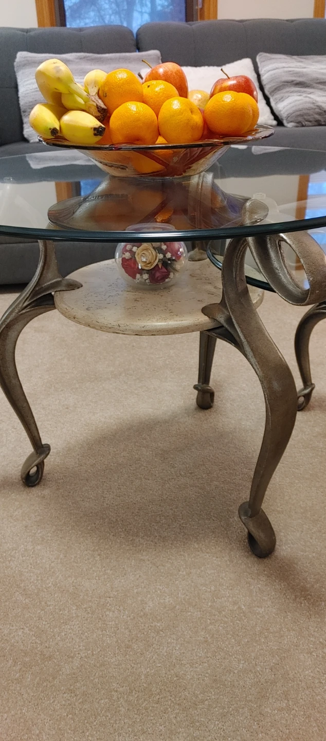 5 pcs Glass Top Coffee Table with Marble Shelf - photo 5