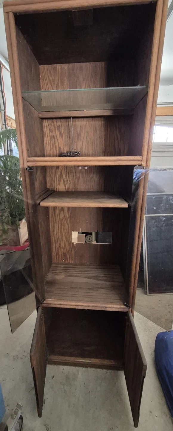 Wooden Display Cabinet with Glass Shelves - photo 3