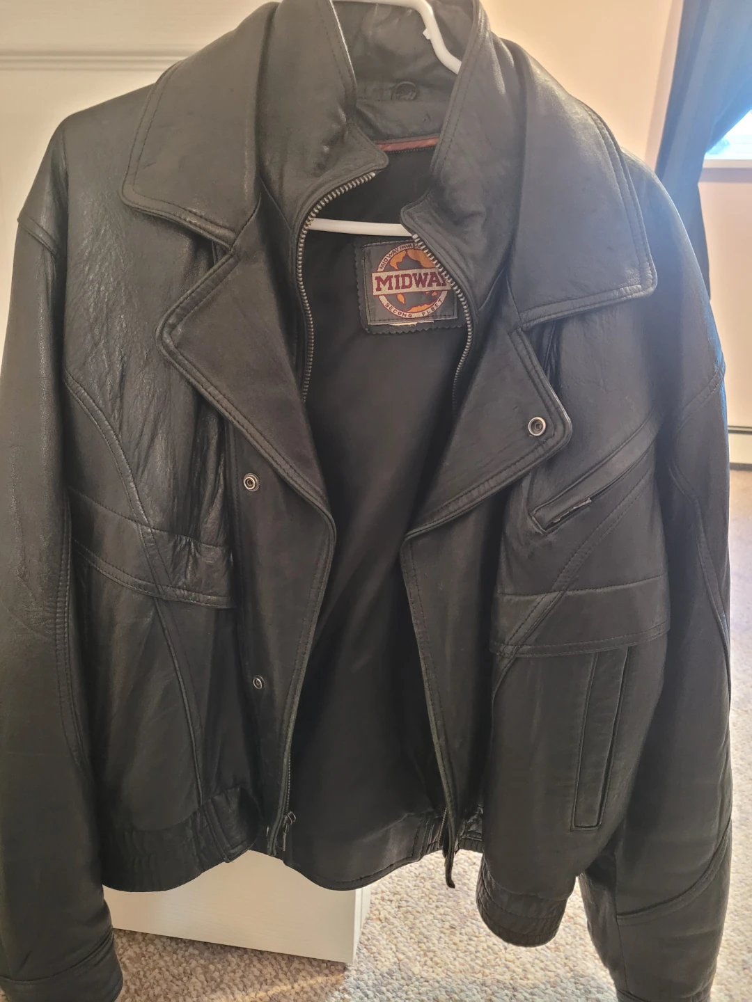 Vintage leather bomber