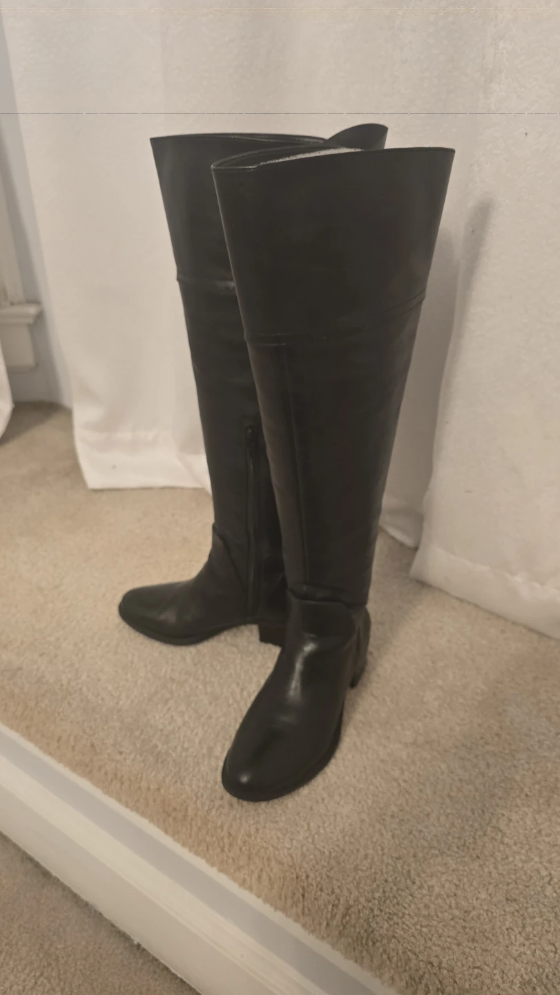 Vince Camuto Black Leather Over-the-Knee Boots - photo 3
