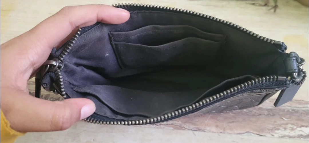 Coach Black Leather Chain Pouch - photo 3