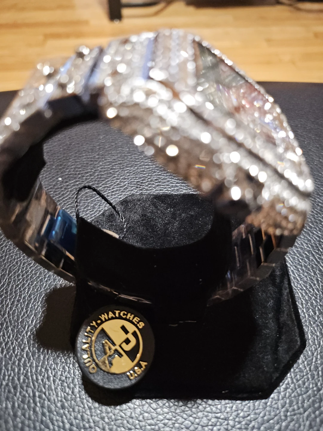 Iced Out Square Face Watch with Roman Numerals - photo 4