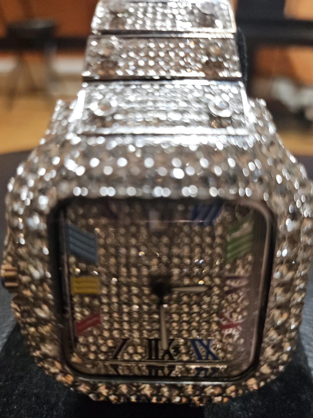 Iced Out Square Face Watch with Roman Numerals - photo 5