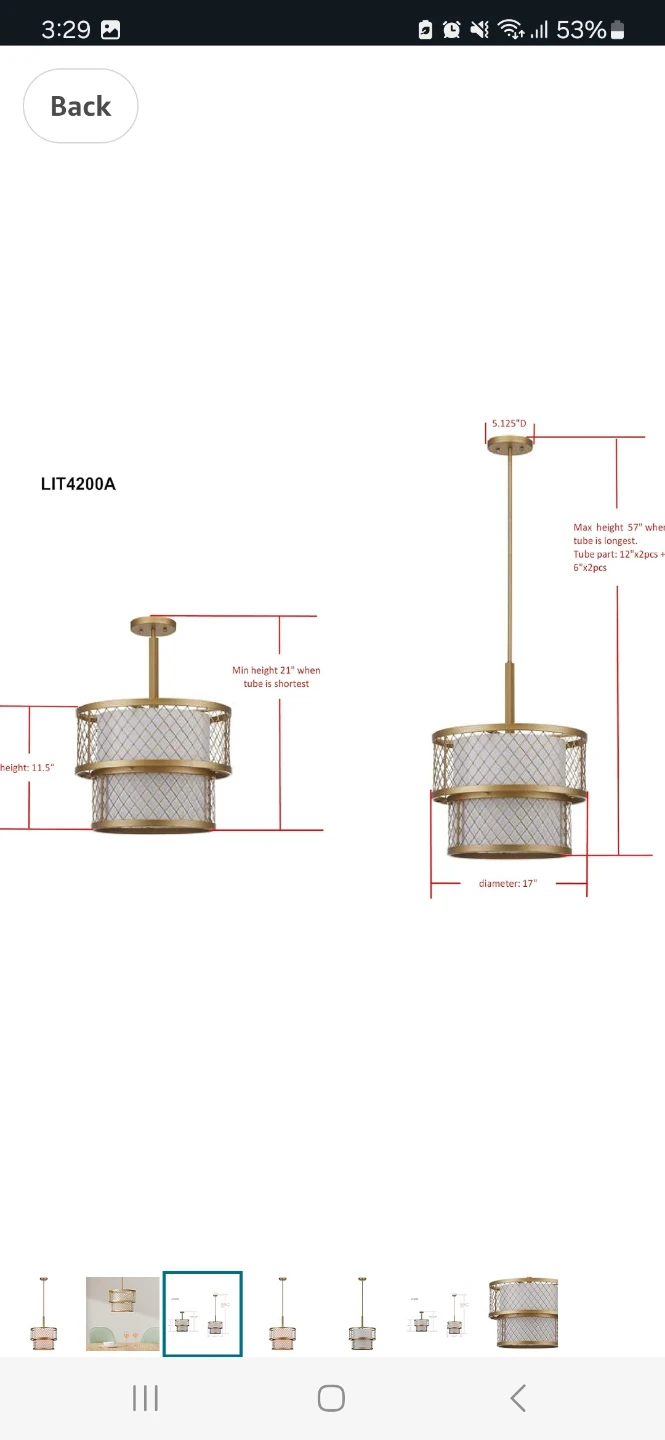 Safavieh Lighting Collection Evie Antique Gold Pendant Light - photo 4