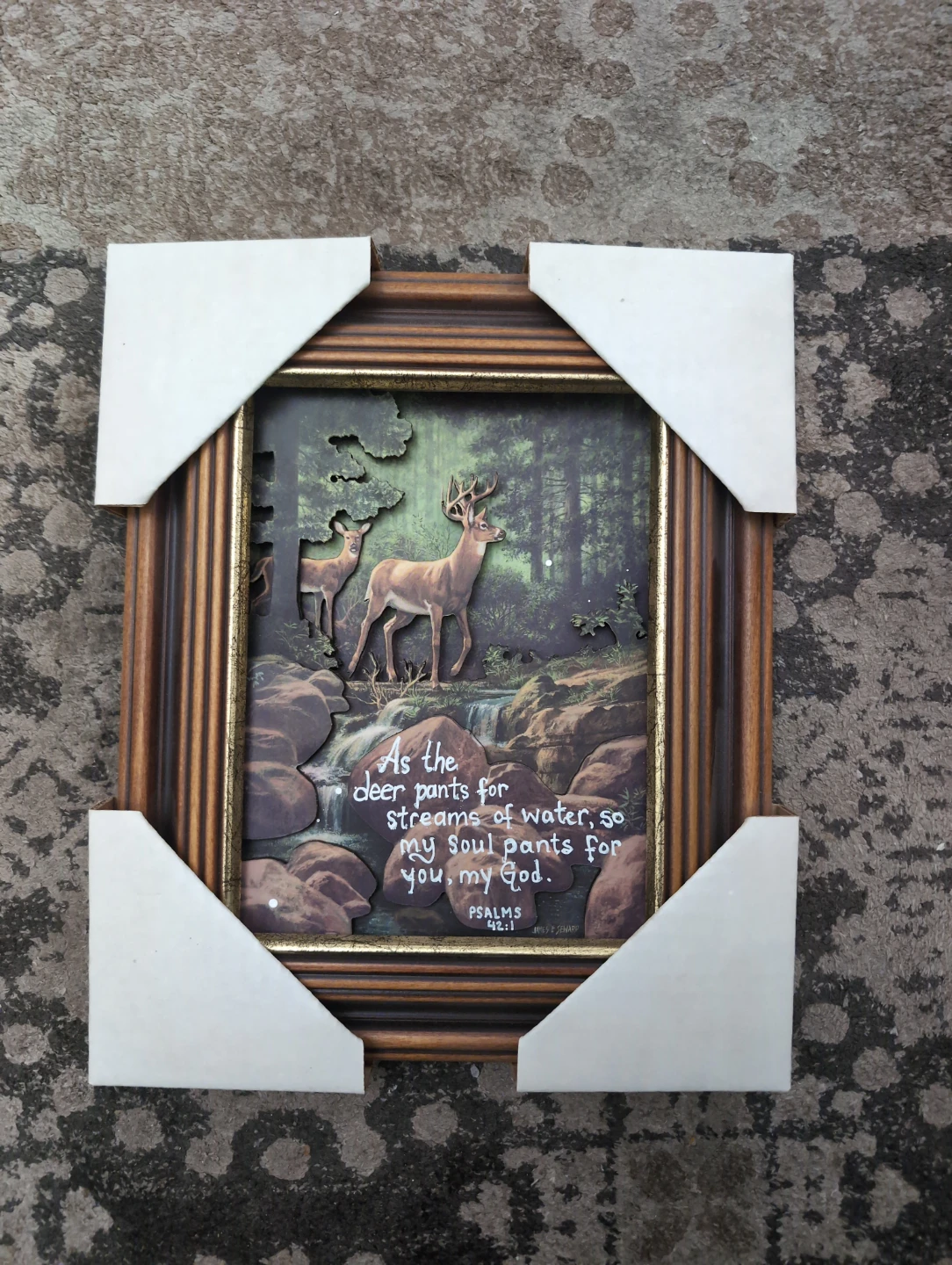 Framed Deer Scene with Psalm 42:1