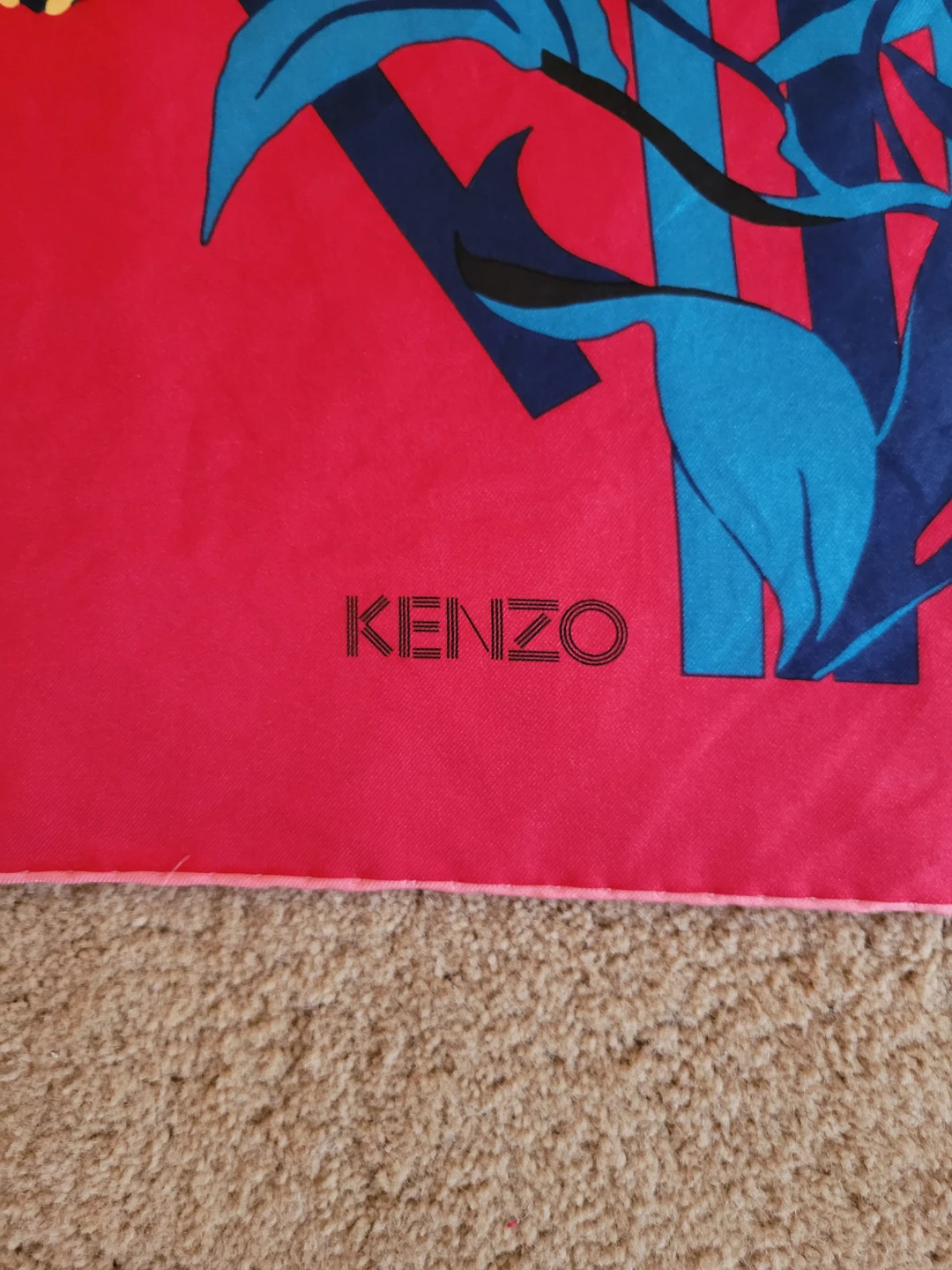 Mother's Day Vintage KENZO Silk Scarf - Floral Design 33x33" - photo 2