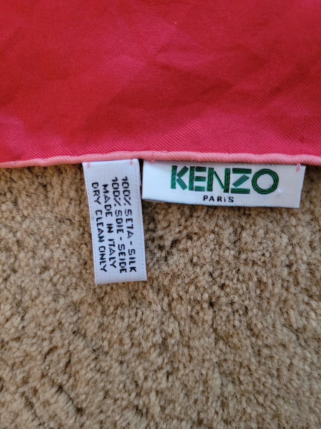 Mother's Day Vintage KENZO Silk Scarf - Floral Design 33x33" - photo 3