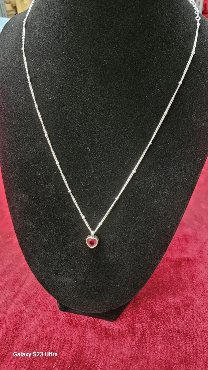925 sterling silver necklace with heart pendant - photo 2