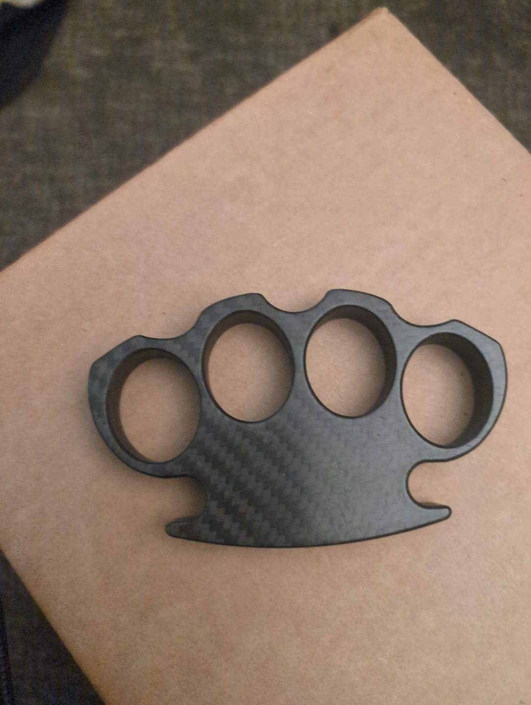Carbon Fiber Pattern Brass Knuckles