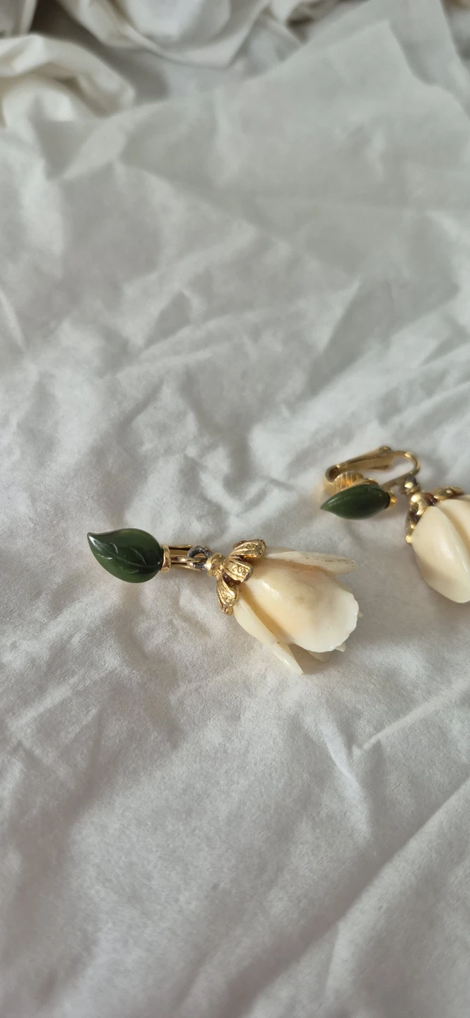 Rose Floral Clip-on Earrings