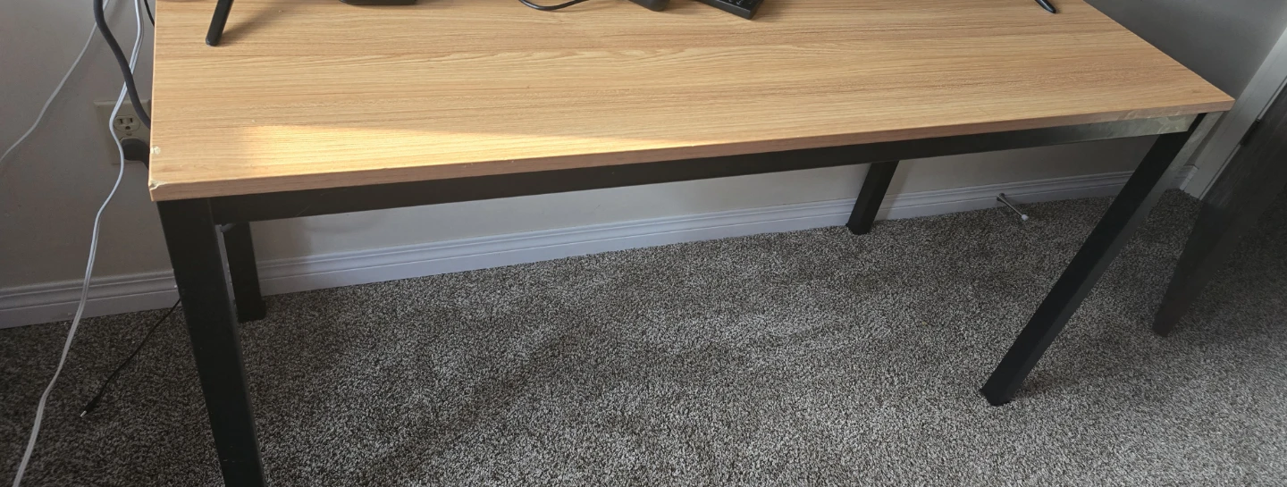Wood Top Desk with Black Metal Frame 1.40cm×60cm - photo 2