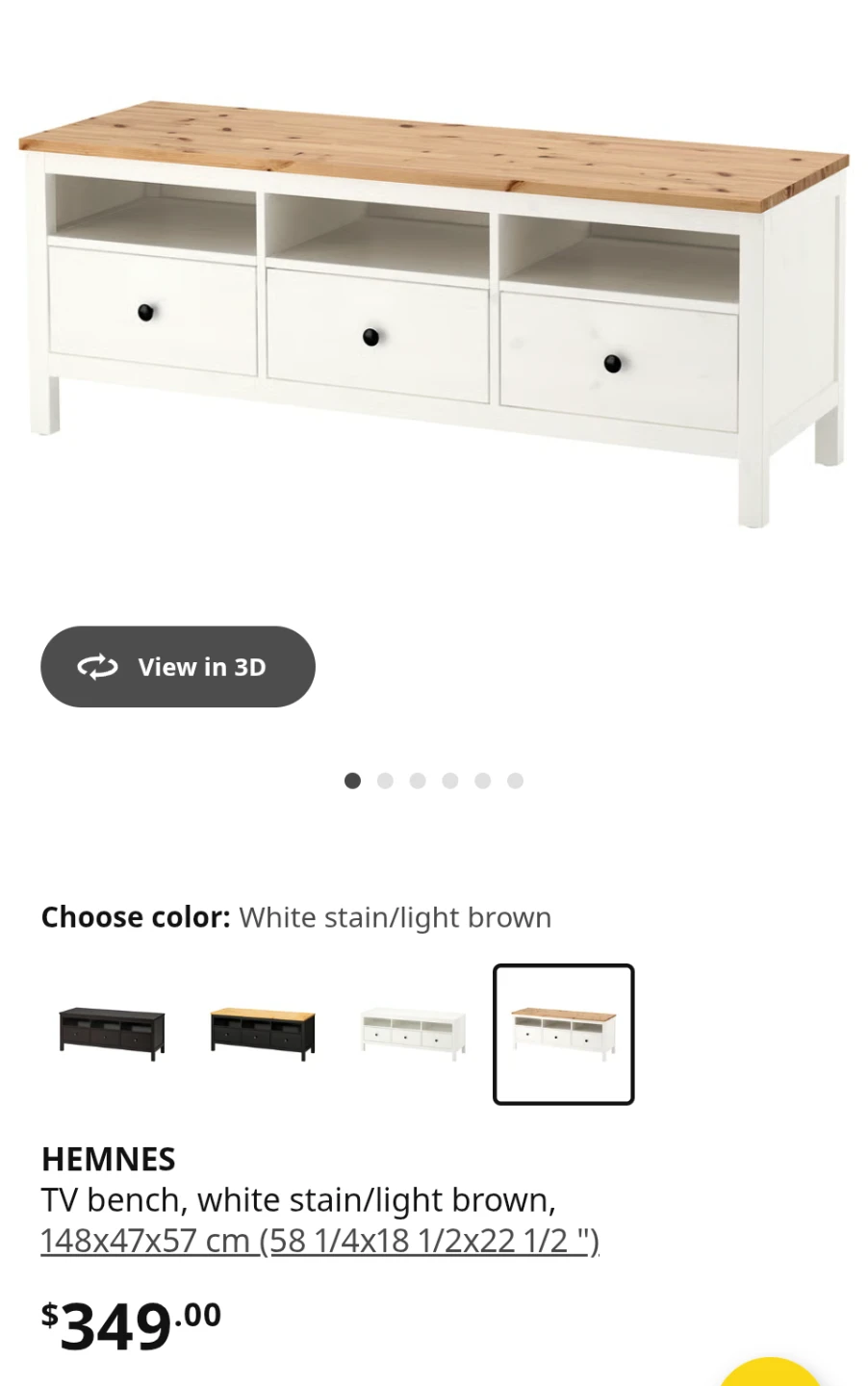 IKEA Hemnes TV Bench - White Stain/Light Brown - photo 2
