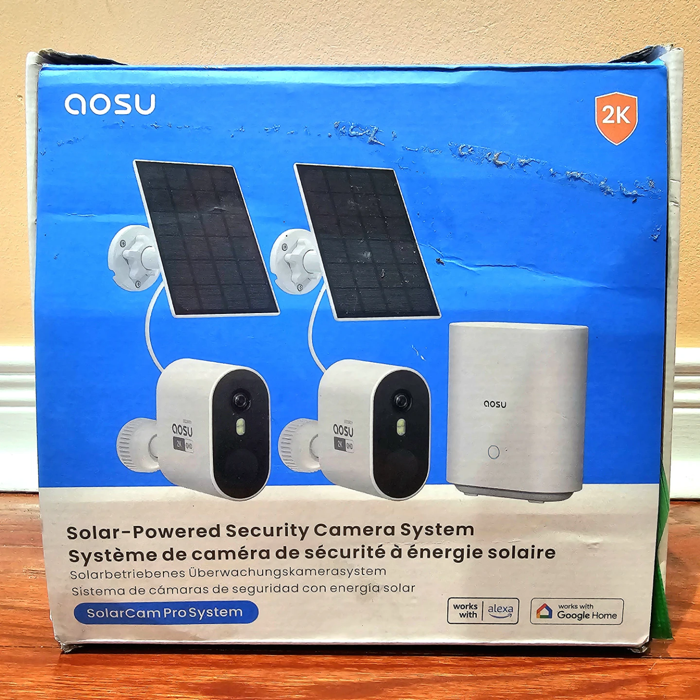 AOSU 2K WiFi Solar Security Cameras Wireless Outdoor