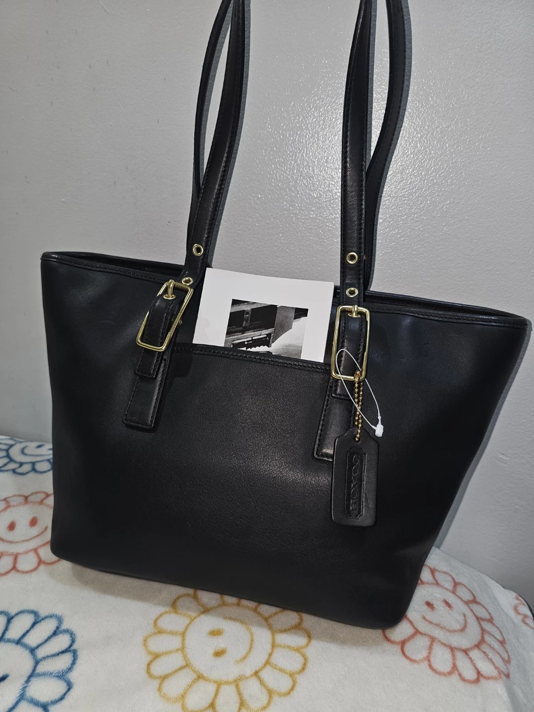 Coach Black Leather Tote Bag