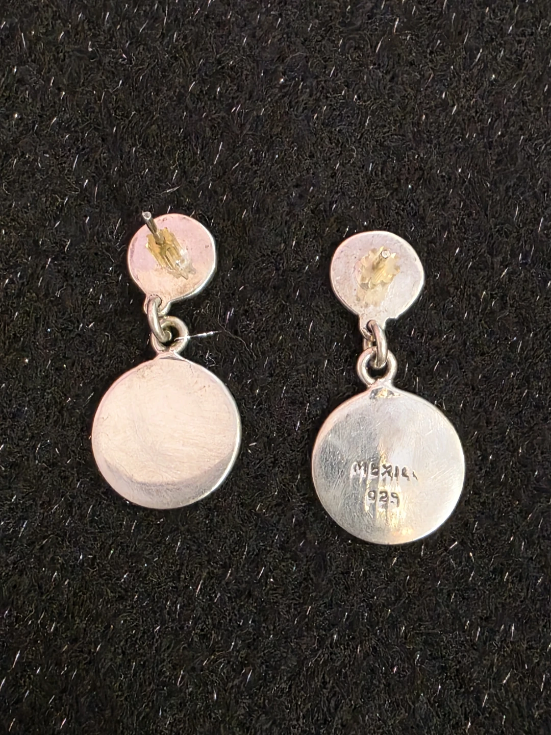 Sterling Silver Mexico 925 Dangle Earrings with Tribal Design - photo 2
