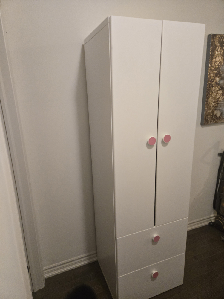 White Wardrobe with Pink Knobs - photo 3