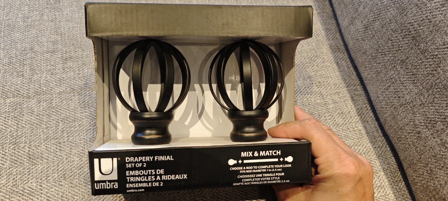 Umbra Drapery Finial Set of 2 - New in Box