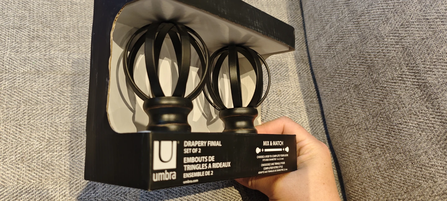 Umbra Drapery Finial Set of 2 - New in Box - photo 2