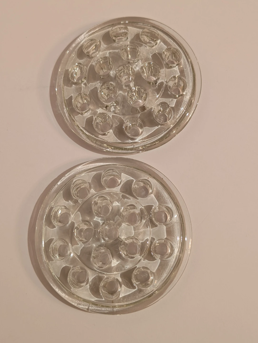 2 Vintage Glass Flower Frogs