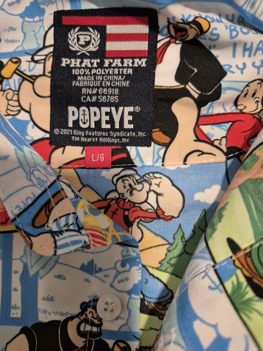 Phat Farm x Popeye Button Up Shirt - L - photo 3