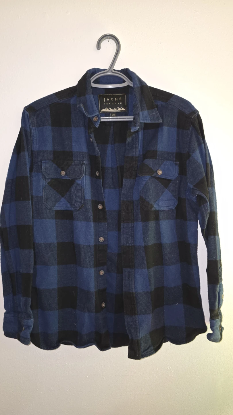 Blue Flannel Button Up Long Sleeve Shirt