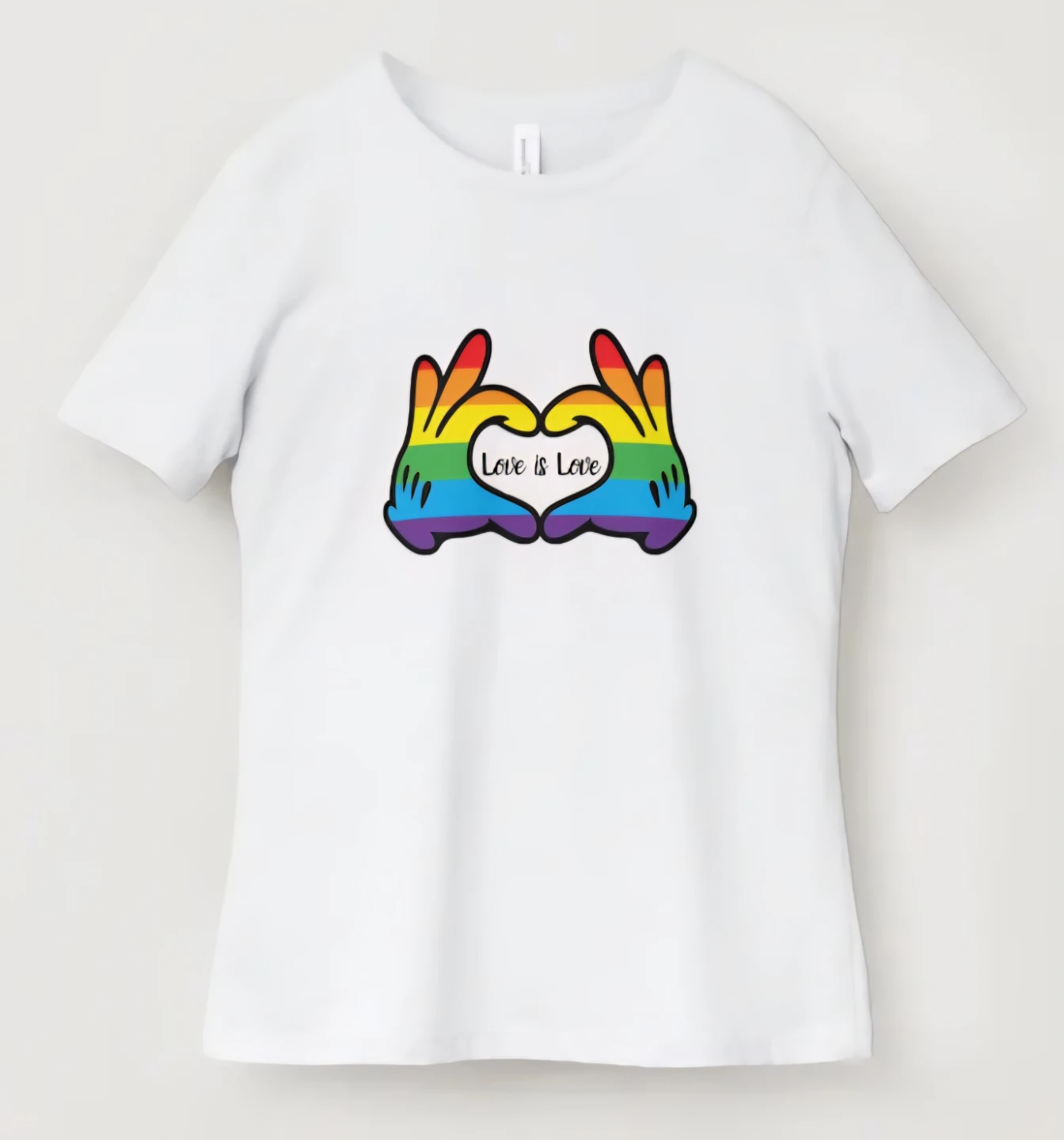 St. Valentin  White "Love is Love" Graphic T-Shirt
