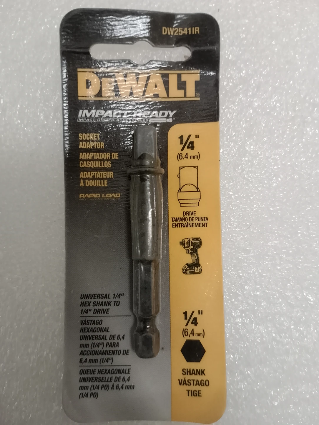 BNIB!!! DEWALT 1/4" Hex Shank to 1/4" Drive Socket Adapter