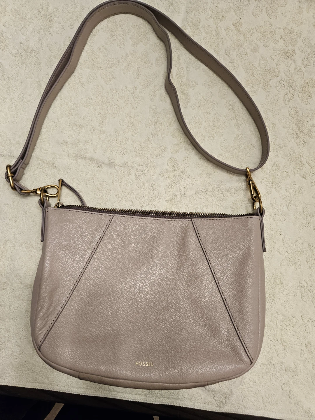 Fossil Leather Shoulder Bag - Light Mauve