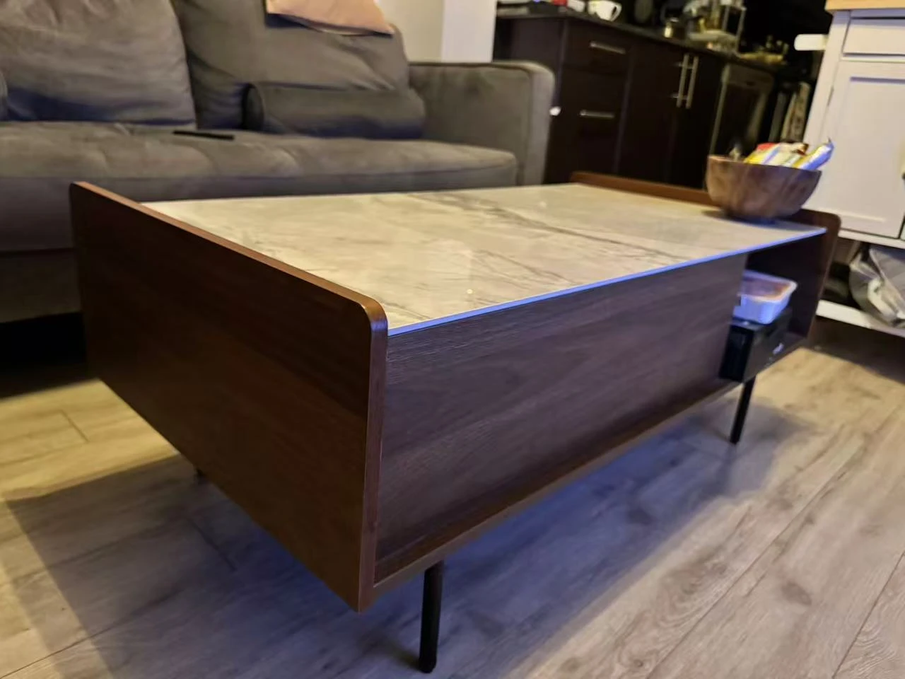 Structube Modern Wood & Marble Coffee Table - photo 3
