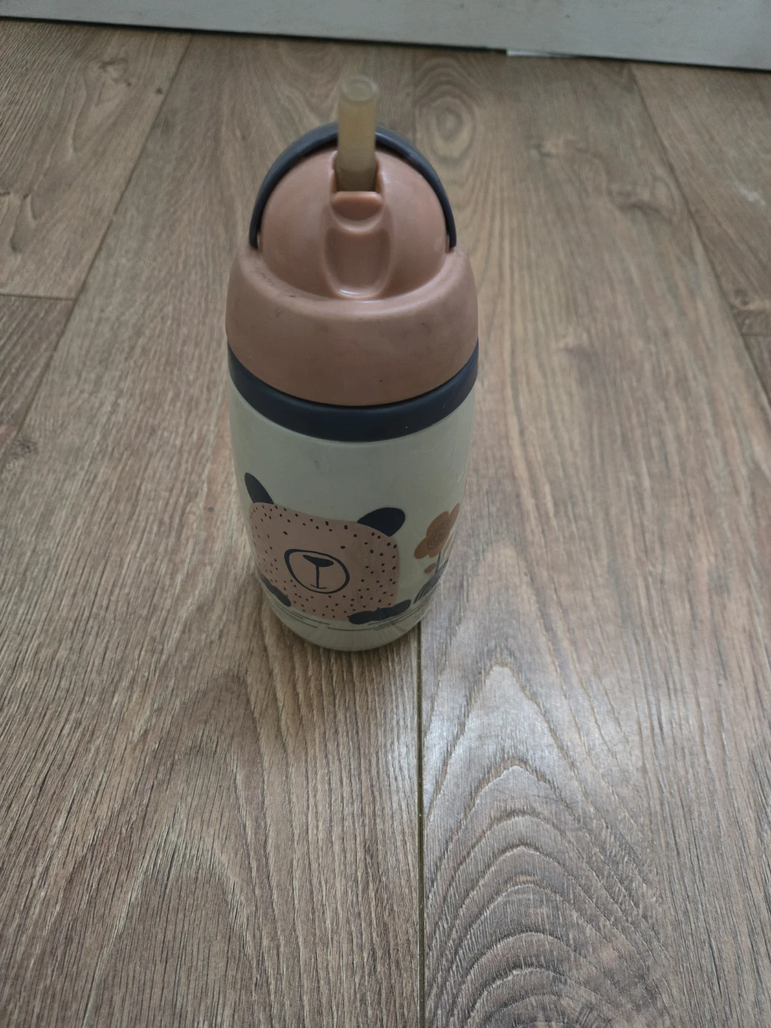 Kids Straw Sippy Cup with Bear Design