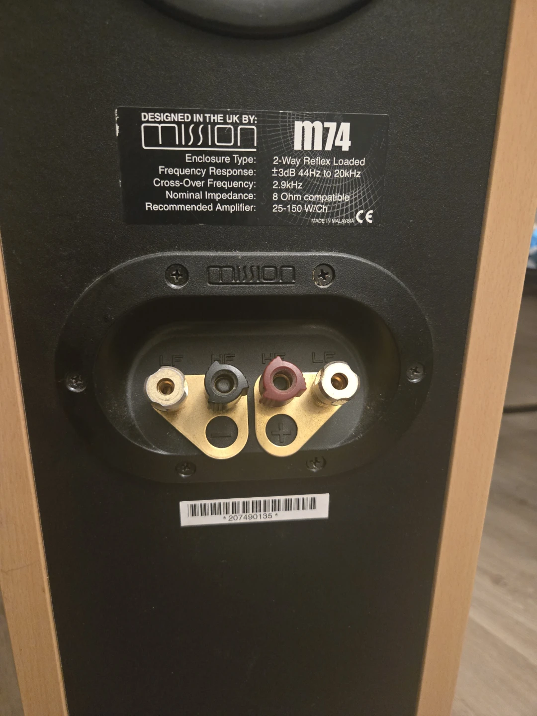 Mission M74 2-Way Reflex Loaded Speakers