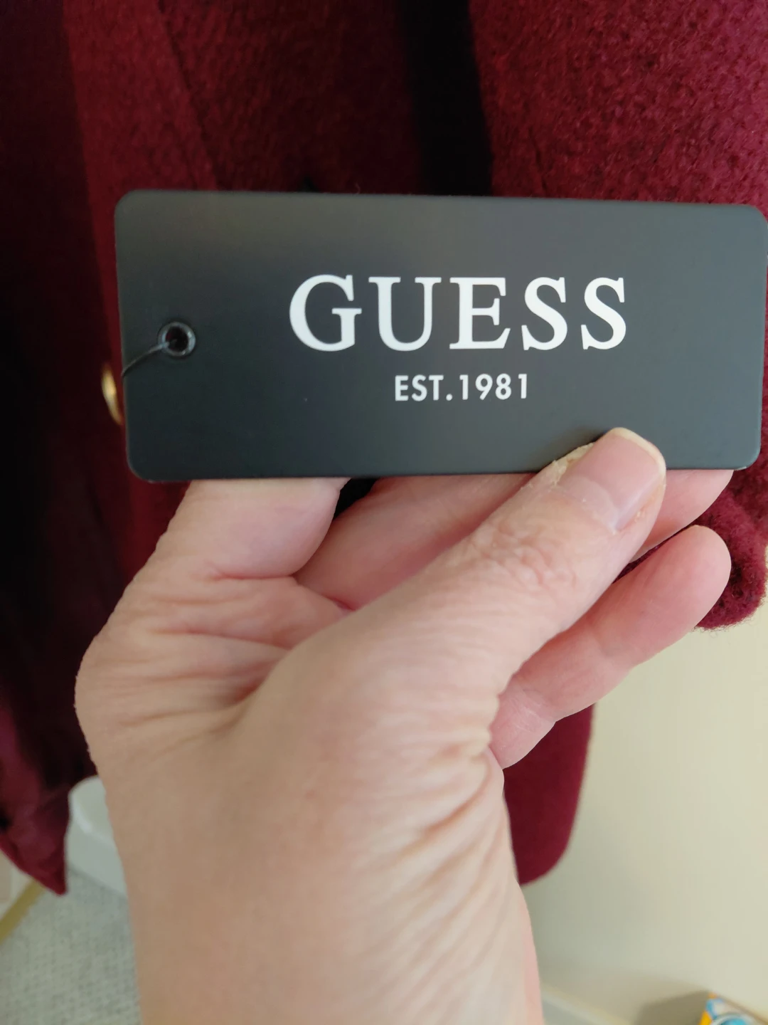 GUESS Burgundy Wool Blend Coat - Size 2X - photo 4