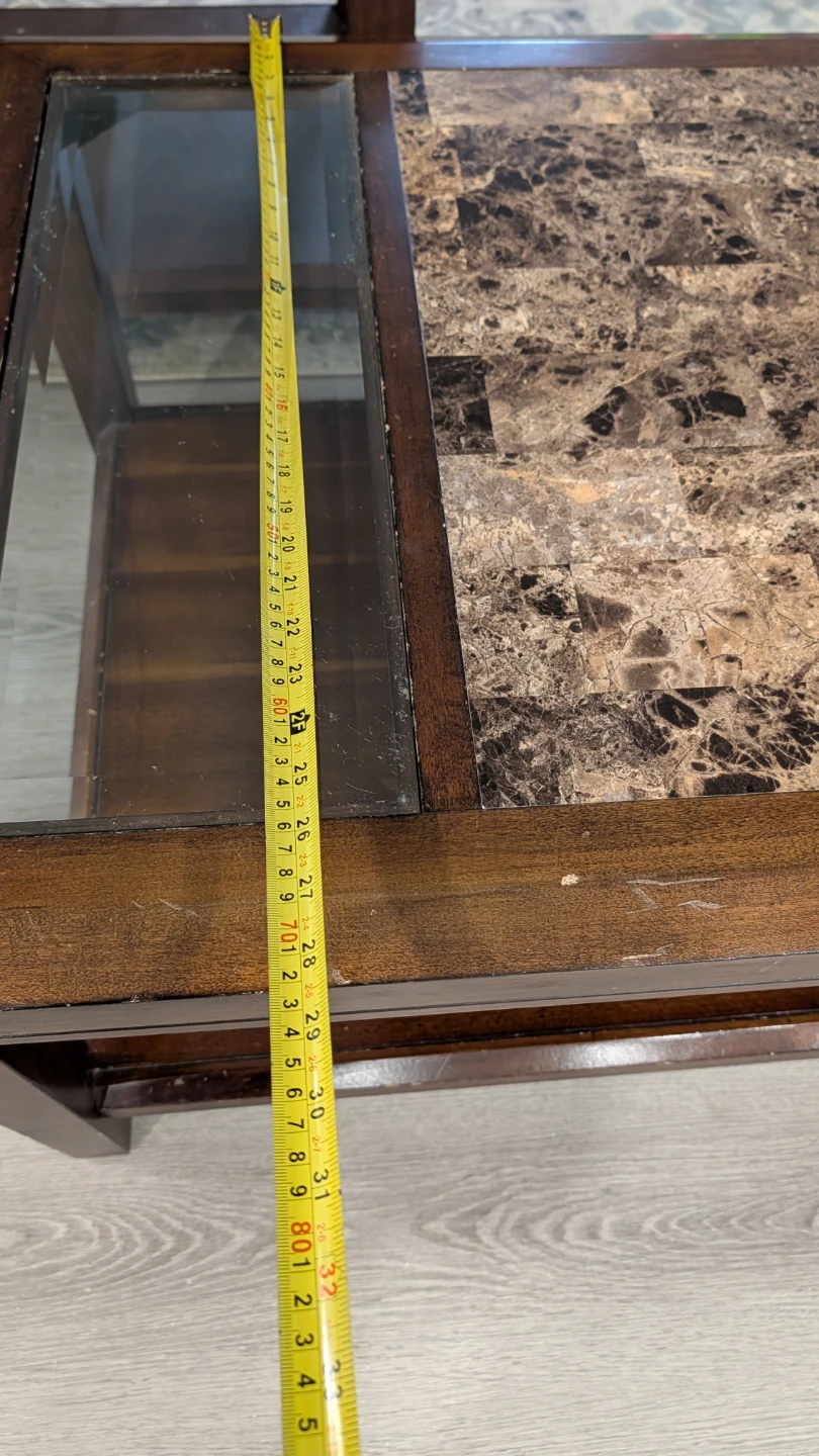 Coffee and Side Tables - Brown with faux Marble Top - photo 5