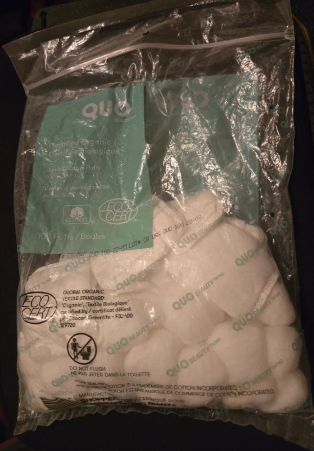 Quo Beauty Organic Cotton Puffs+Make Up Remover Pads