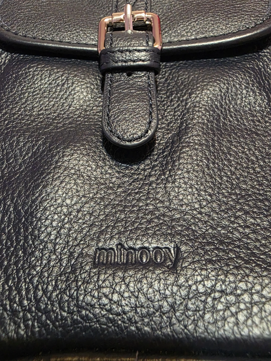 Minooy Navy Leather Crossbody Bag - photo 3