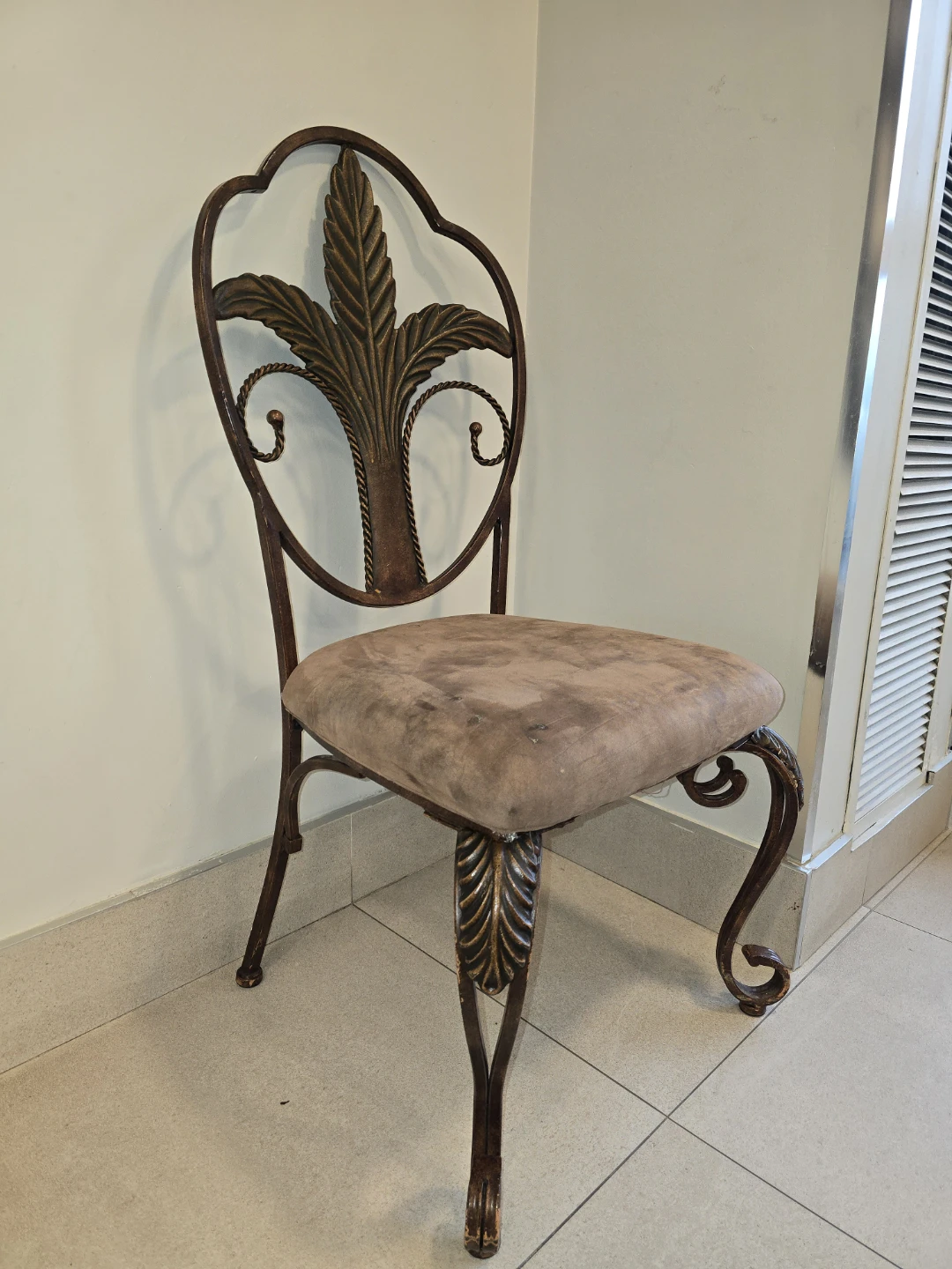 Ornate Metal Accent Chair - used as-is