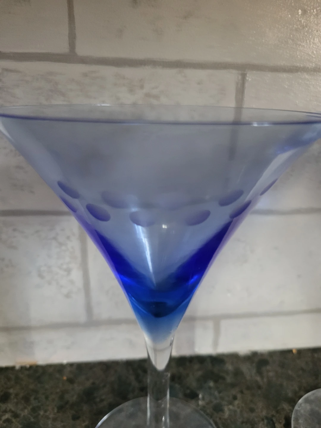 Set of 4 Blue Martini Glasses - photo 3
