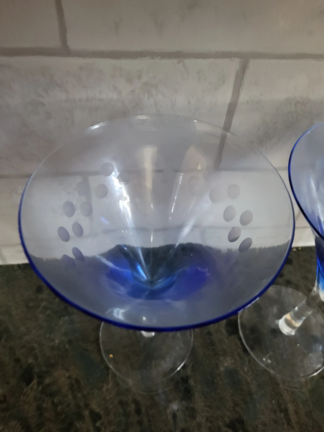 Set of 4 Blue Martini Glasses - photo 4
