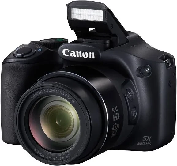 Canon PowerShot SX520 HS Digital Camera - Black