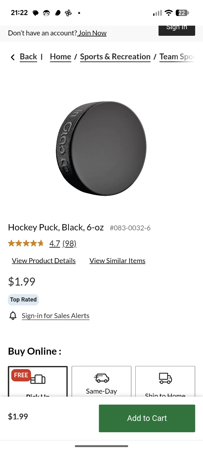 Used Bauer Hockey Pucks (Set of 5)