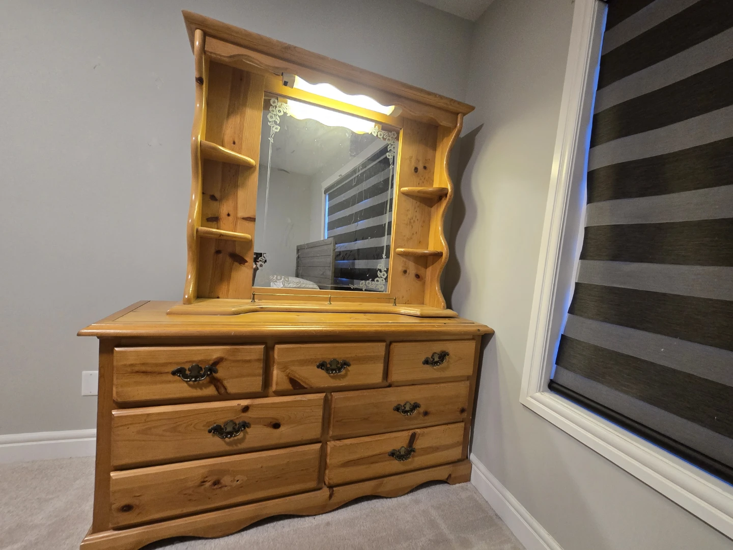 Wooden Dresser with Mirror - photo 4