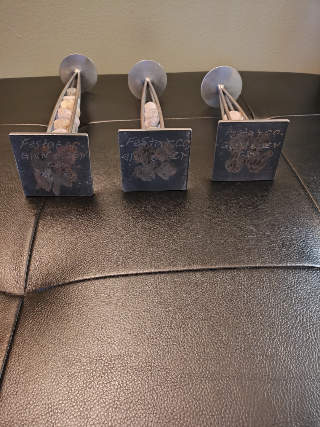 Festa & Co Candleholders – Signed – Glen Ellen, CA – Set of 3 - photo 5