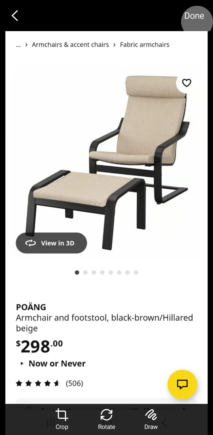 IKEA POÄNG Armchair & Footstool