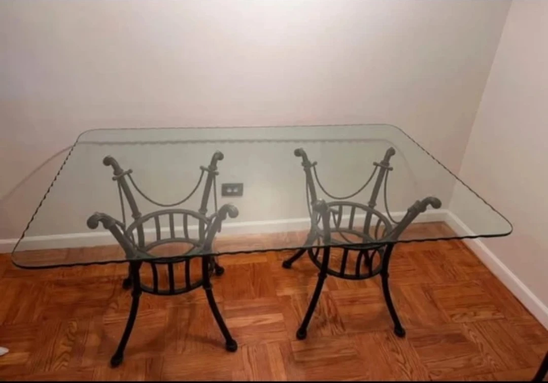 Glass Top Dining Table with 6 Chairs - photo 2