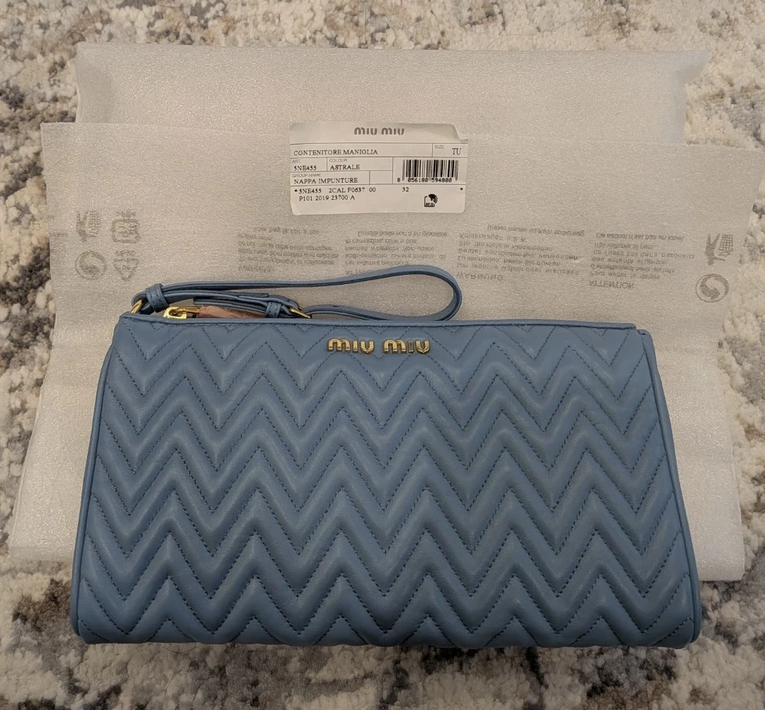 Brand New Miu Miu Nappa Impunture Clutch - photo 2